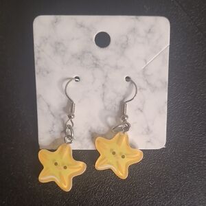 Handmade By Me! Yellow Starfish Dangle Earrings